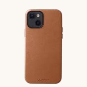 black leather mobile cover