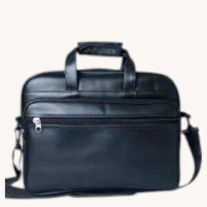 handmade leather laptop bag black