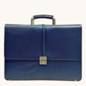 handmade leather laptop bag blue