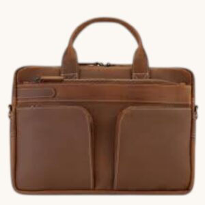 handmade leather laptop bag brown