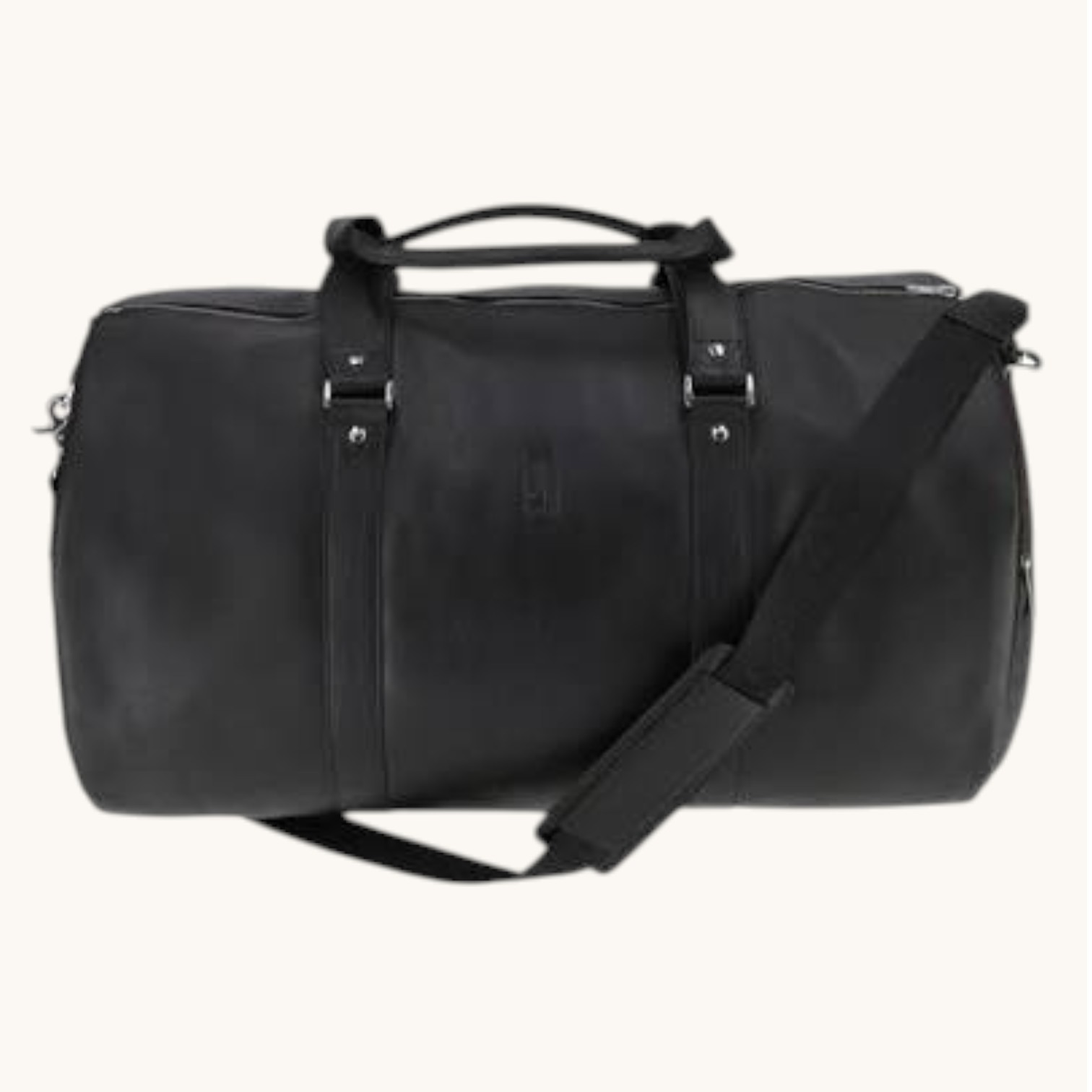 classic black leather duffle bag classic black leather duffle bag