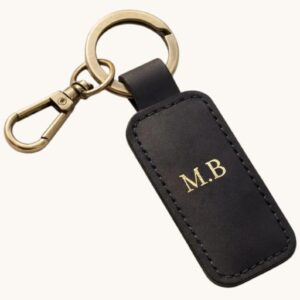 personalized engraved leather keychain