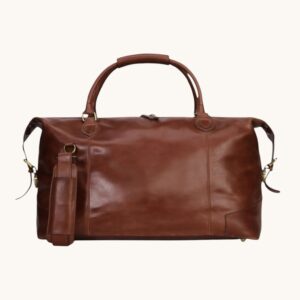 leather duffle bag brown