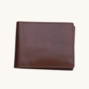 leather handmade bifold wallet brown