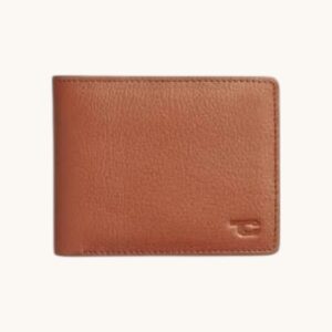 leather handmade bifold wallet tan