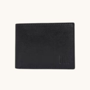leather handmade bifold wallet black