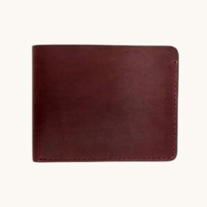 leather handmade bifold wallet burgundy