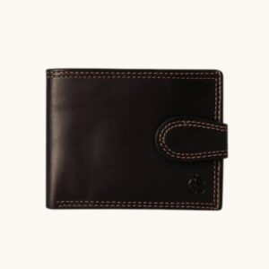 leather handmade bifold wallet dark brown