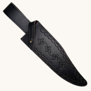 handmade bowie knife leather sheath black
