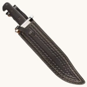 handmade bowie knife leather sheath black