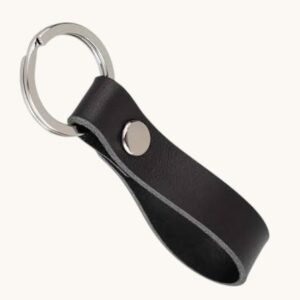 handmade leather keychain dark brown