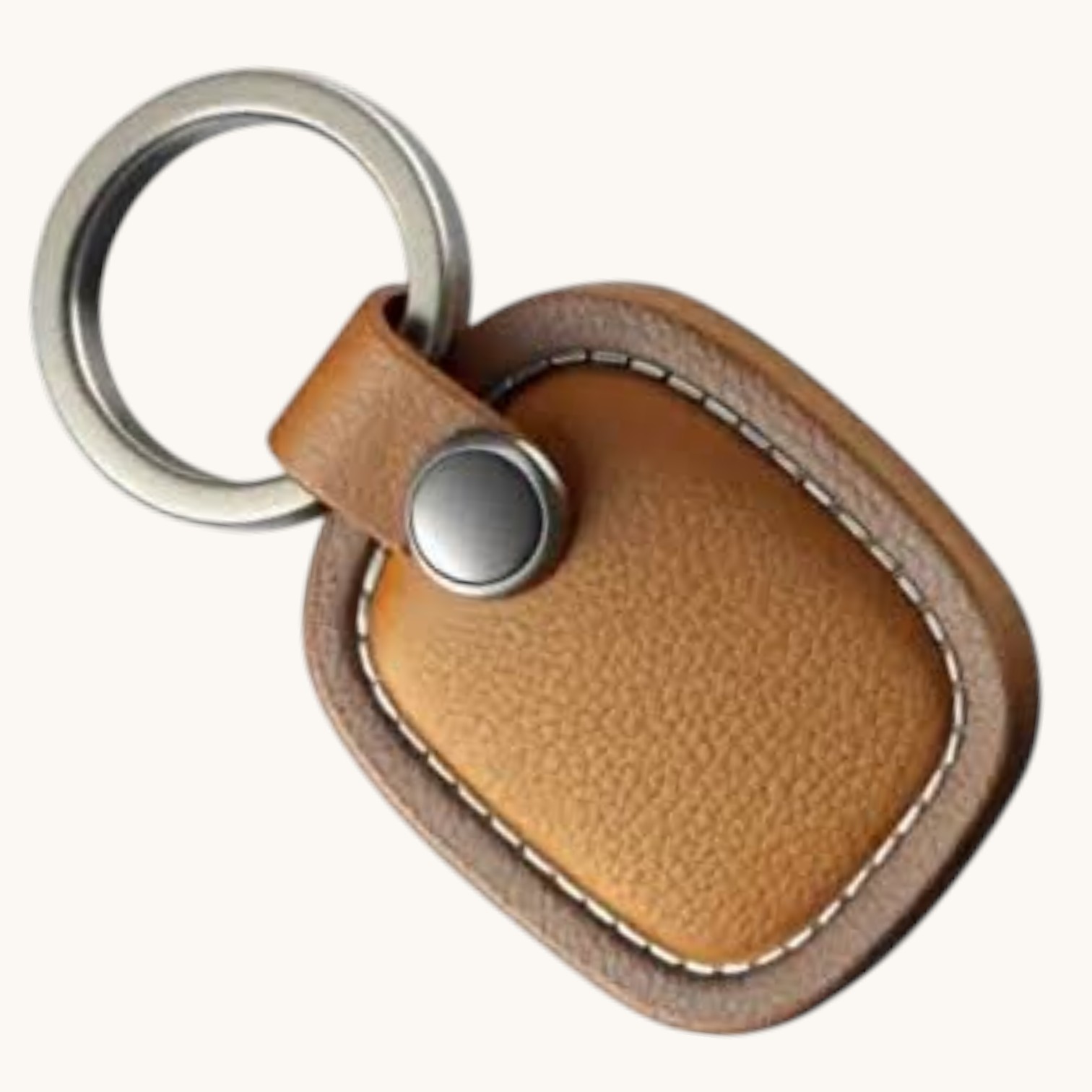 handmade leather keychain tan brown handmade leather keychain tan brown