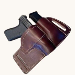 handmade genuine leather revolver holster – brown