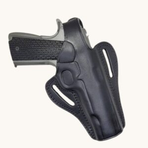 handmade genuine leather pistol holster – black