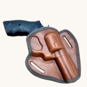 handmade genuine leather revolver holster – brown