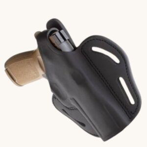 handmade genuine leather revolver holster – brown