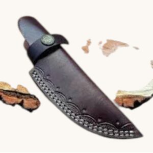 handmade genuine knife sheath – dark brown