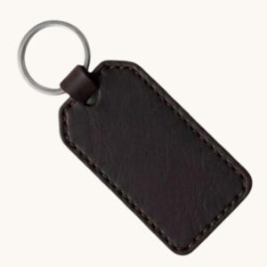 leather keychain with clip brown